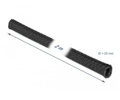 DELOCK savaime užsidarantis kabelio įvorė 2M 25MM JUODA POLIESTERIS