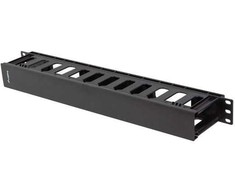 Lanberg Cable Organizer 19" 1U plastikinis dėklas su A tipo dangteliu, juodas