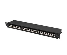 LANBERG patch panel 24 port 1U cat.6A FTP juodas