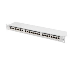 LANBERG patch panel 24 port 1U kat.6A FTP pilkas
