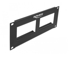 Delock Easy 45 10? Plokštelės išpjova 2 x 90,5 x 45,2 mm, 2 U, juoda