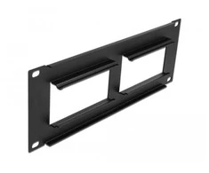 Delock Easy 45 10? Plokštelės išpjova 2 x 90,5 x 45,2 mm, 2 U, juoda