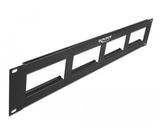 DeLock Patchpanel 19 2HE mit4x 90,5x45,2mm Ausschnitt Juodas