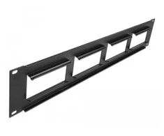 DeLock Patchpanel 19 2HE mit4x 90,5x45,2mm Ausschnitt Juodas