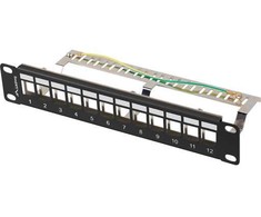 Lanberg Patch skydelis pusty 12 port 1U 10" FTPczarny