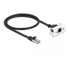 PATCHCORD KAT.6A S/FTP LSZH 0.5M JUODA MODUŁ EASY 45 DELOCK