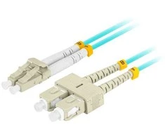 FIBER OPTIC PATCHCORD MM LC/UPC-SC/UPC DUPLEX 3.0MM OM3 50/125 LSZH 2M AQUA LANBERG