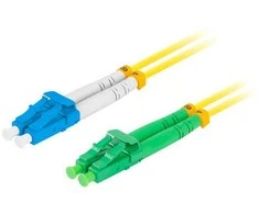 FIBER OPTIC PATCHCORD SM LC/APC-LC/UPC DUPLEX 3.0MM LSZH G657A1 0.5M Geltonas LANBERG