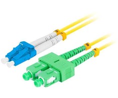 FIBER OPTIC PATCHCORD SM LC/UPC-SC/APC DUPLEX 3.0MM LSZH G657A1 0.5M GELTONAS LANBERG
