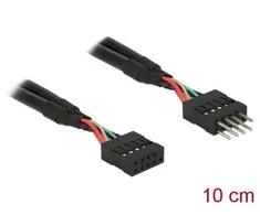 PRZEDŁUŻACZ USB PIN HEADER M/F 10 PIN 2.0 10CM JUODA DELOCK