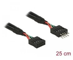 USB prailginimo laido kontaktų antgalis M/F 10 kontaktų 2.0 25cm Juodas Delock