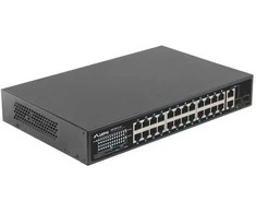Šakotuvas LANBERG Switch Rack 19 colių RSFE-24P-2C-250 24x 100Mb PoE+ 2x Combo Gigabit 250W