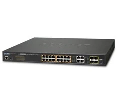 Šakotuvas Planet 16-Port 10/100/1000T 802.3at PoE + 4-Port Gigabit TP/SFP Combo valdomas jungiklis / 220W