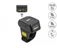 SKANER KODÓW KRESKOWYCH DELOCK 1D/2D 2.4 GHZ BLUETOOTH NA PALEC