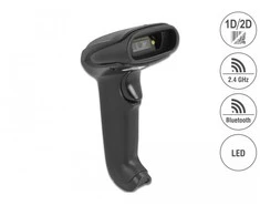 „Delock“ brūkšninių kodų skaitytuvas 1D ir 2D, skirtas 2,4 GHz, „Bluetooth“ arba USB