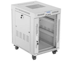 LANBERG laisvai pastatoma stelažinė spintelė 19/15U 600x800 stiklinių durelių LCD plokščias komplektas pilkas V2