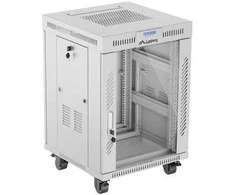 LANBERG laisvai pastatoma stelažinė spintelė 19/15U 600x600 stiklinių durelių LCD plokščias komplektas pilkas V2