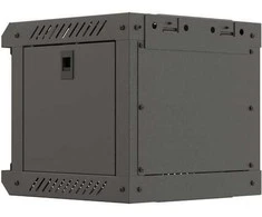 Lanberg 10" 4U 300x300 juoda sieninė spintelė su stiklinėmis durelėmis (plokščia pakuotė)