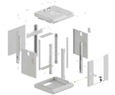 Lanberg 10 colių 6U 300x300 rutulinės pakabinamos spintelės stiklinės durys (plokščia pakuotė)