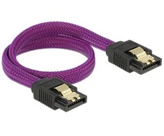 DELOCK 83690 Delock SATA laidas 6 Gb/s 30 cm tiesi / tiesi metalinė violetinė Premium