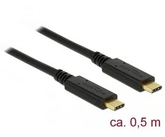 Delock USB 3.1 Gen 2 (10 Gbps) C tipo iki C tipo 0,5 m 3 A E-žymeklis