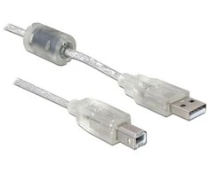 DELOCK kabelis USB 2.0 A jungtis > USB 2.0 B jungtis skaidri 3m