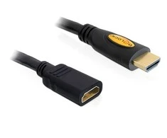 DELOCK ilginimo kabelis didelės spartos HDMI su eternetu – HDMI A kištukas > HDMI A moteriškas 1m
