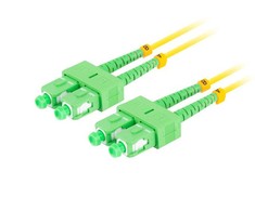 LANBERG šviesolaidinis patchcord SM SC/APC-SC/APC dvipusis 2m LSZH g657a1 3.0mm geltonas