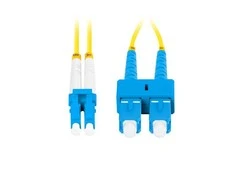 LANBERG šviesolaidinis laidas SM SC/UPC-LC/UPC dvipusis 5m LSZH g657a1 3.0mm geltonas
