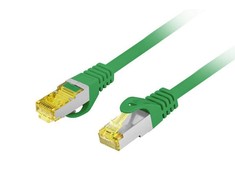 LANBERG Patchcord Cat.6A S/FTP LSZH CU 0.5m žalias