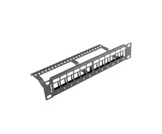 LANBERG patch panel blank 12 port 1U su organizatoriumi Keystone moduliams juodas