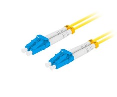 LANBERG šviesolaidinis laidas SM LC/UPC-LC/UPC dvipusis 5m LSZH g657a1 3.0mm geltonas