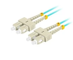 LANBERG šviesolaidinis laidas MM SC/UPC-SC/UPC dvipusis 2m LSZH om3 50/125 3.0mm aqua