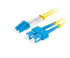 LANBERG šviesolaidinis patchcord SM SC/UPC-LC/UPC dvipusis 2m LSZH g657a1 3.0mm geltonas