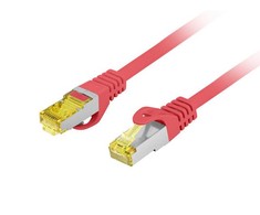 LANBERG Patchcord Cat.6A S/FTP LSZH CU 0.5m red