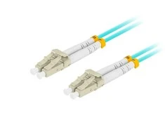 LANBERG šviesolaidinis laidas MM LC/UPC-LC/UPC dvipusis 1m LSZH om3 50/125 3.0mm aqua