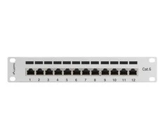 LANBERG PPF6-9012-S Lanberg Patch Panel 10, 12 port 1U, cat.6, pilkas