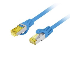 LANBERG Patchcord Cat.6A S/FTP LSZH CU 1m mėlynas