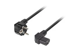 LANBERG maitinimo laidas CEE 7/7->IEC 320 C13, 3 m kampu dešinėn VDE