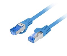 LANBERG Patchcord Cat.6A S/FTP LSZH CCA 0.25m mėlynas