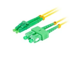 LANBERG šviesolaidinis patchcord SM SC/APC-LC/APC dvipusis 2m LSZH g657a1 3.0mm geltonas