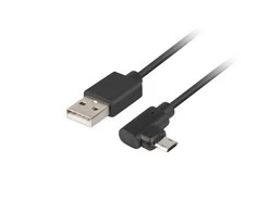 LANBERG CA-USBM-13CC-0018-BK laidas USB Micro-B M ->A M 2.0 kairysis / dešinysis kampas Easy-USB 1,8 m Juodas