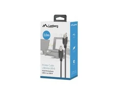 Kabelis USB-A(M)->USB-B(M) 2.0 3m juoda Ferryt BOX Lanberg