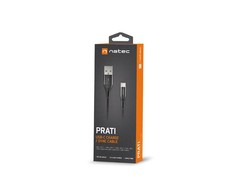 NATEC Cable USB-C/A 2.0 1m prati led juodas nylon