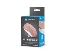 NATEC pelė Toucan optinis belaidis pink-baltas