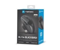 Natec Pelė, BlackBird 2, Silent, Wireless, 1600 DPI, Optinė, Juodas | Natec | Pelė | Optinė | Wireless | Juodas/Gray