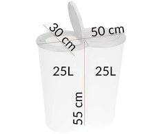 Excellent Houseware Atliekų rūšiavimo šiukšliadėžė plastikinis 2x25 l