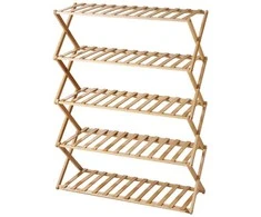 Home Styling Collection 5-tier shoe rack RONIV, 67 x 25 x 87 cm, bamboo