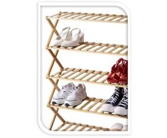 Home Styling Collection 5-tier shoe rack RONIV, 67 x 25 x 87 cm, bamboo