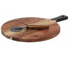 Excellent Houseware Medinė picos lenta su pjautuvu 30 cm 2 vnt.